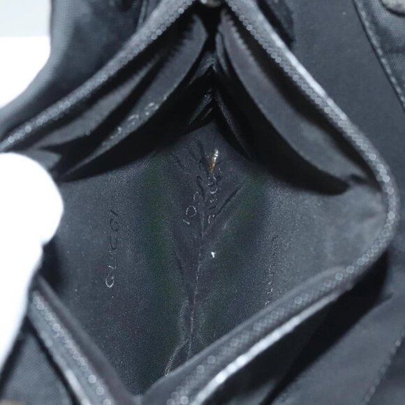 GUCCI Bamboo Hand Bag Nylon Black Silver 002 1016 Auth ep9594 - Picture 13 of 16